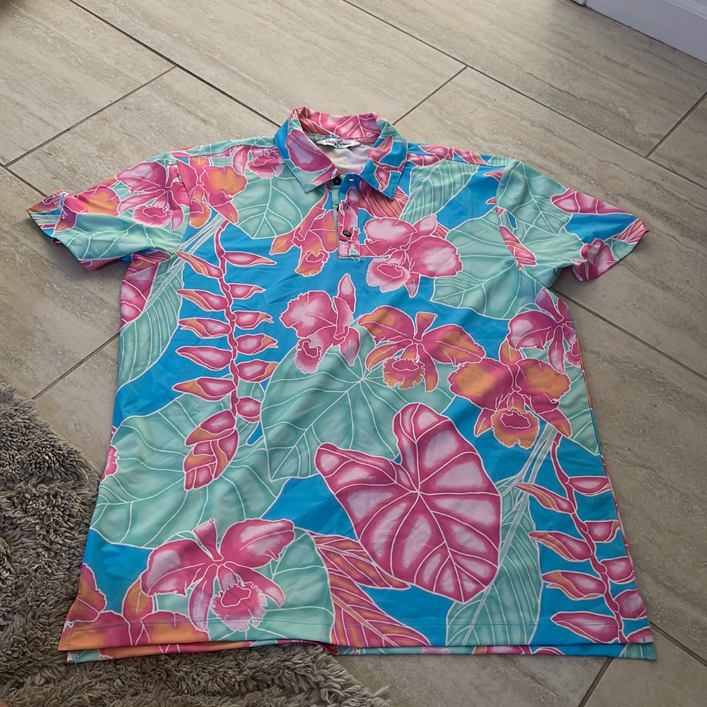 Mens Kenny Flowers Slice of Paradise Polo golf Medium